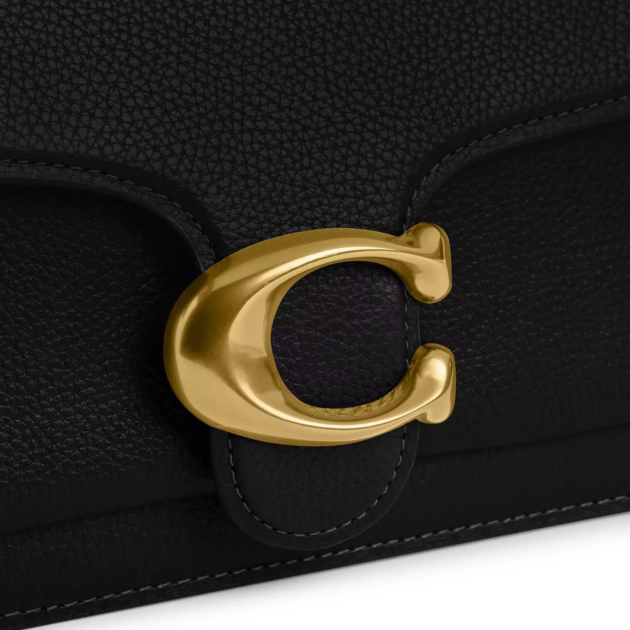 Detailed Logo View of Coach Tabby 26 Black Shoulder Bag CH857